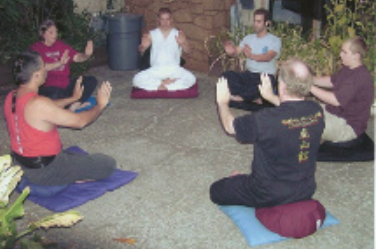 A student practicing Qi Gong